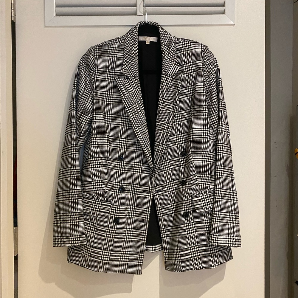 WAYF Black and White Finn Blazer